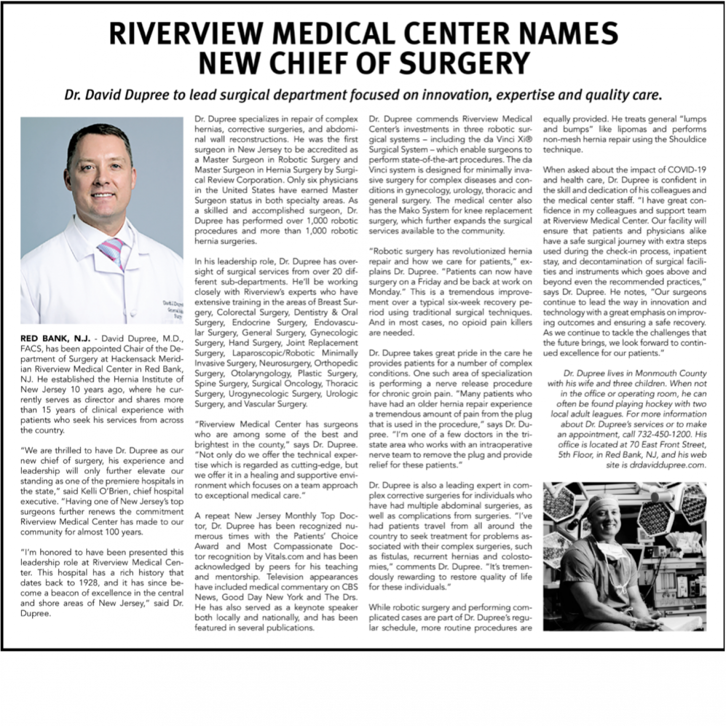 Media and Publications Shore Minimally Invasive Surgery Dr. David J